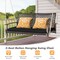 Costway 2-Person Patio Rattan Hanging Swing Chair Porch Loveseat Cushion Off